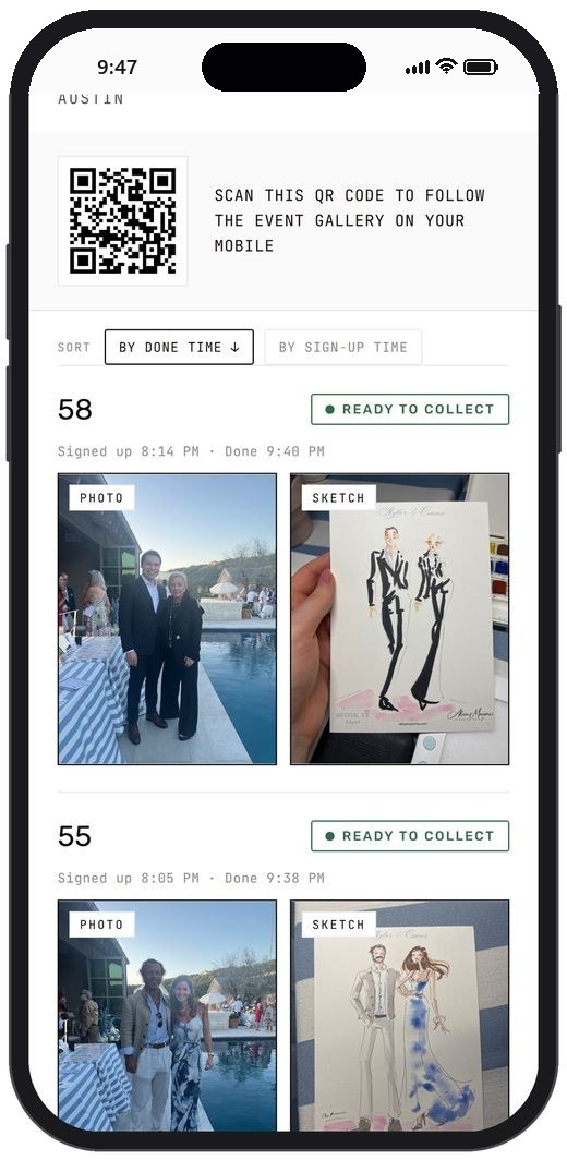 The live gallery on a phone