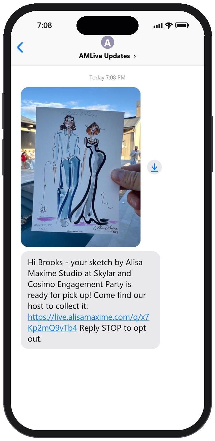 The text with the finished sketch attached