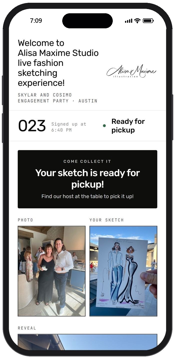 Their page showing ready for pickup