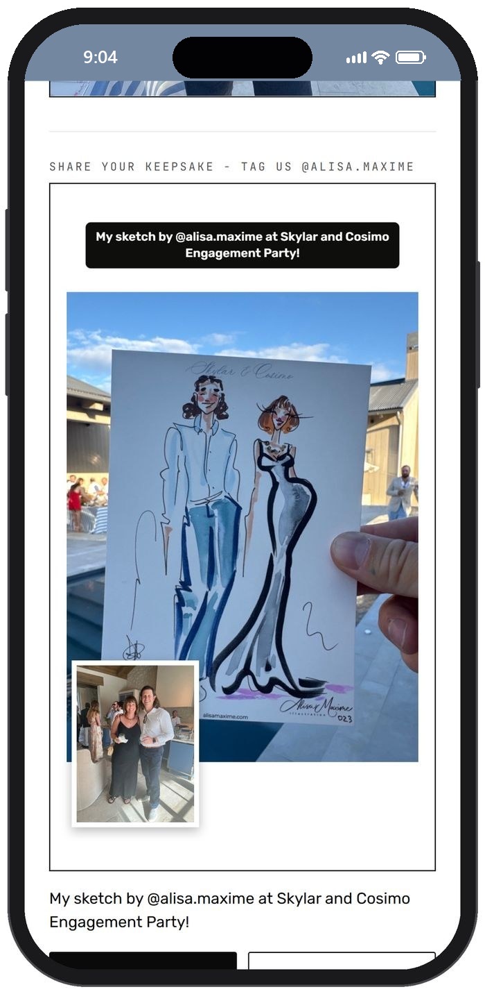 The ready-to-share keepsake with its caption